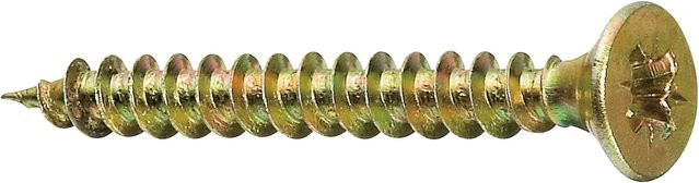 LUX-TOOLS Senkkopf Spanplattenschraube mit PZ-Antrieb aus verzinktem Stahl, Durchmesser: 4 mm, Länge: 35 mm - Bild 1