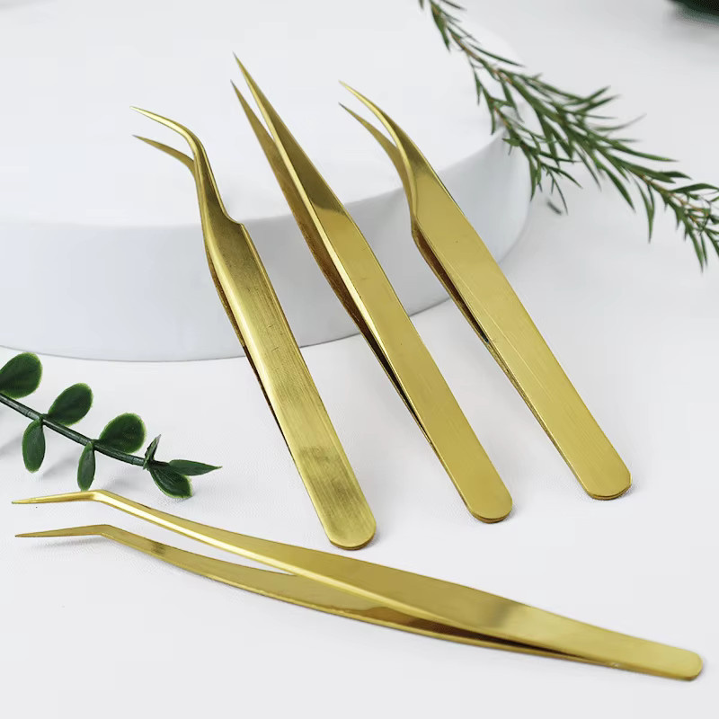 Ouriner Wimpernpinzette Set, Golden, Unisex - Bild 2