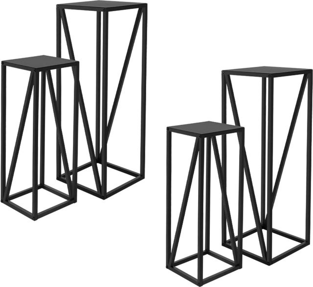 ML-Design Blumenständer 4er Set aus Stahl in Schwarz, quadratisch, B/T/H: 26 x 26 x 73,5 cm - Bild 1