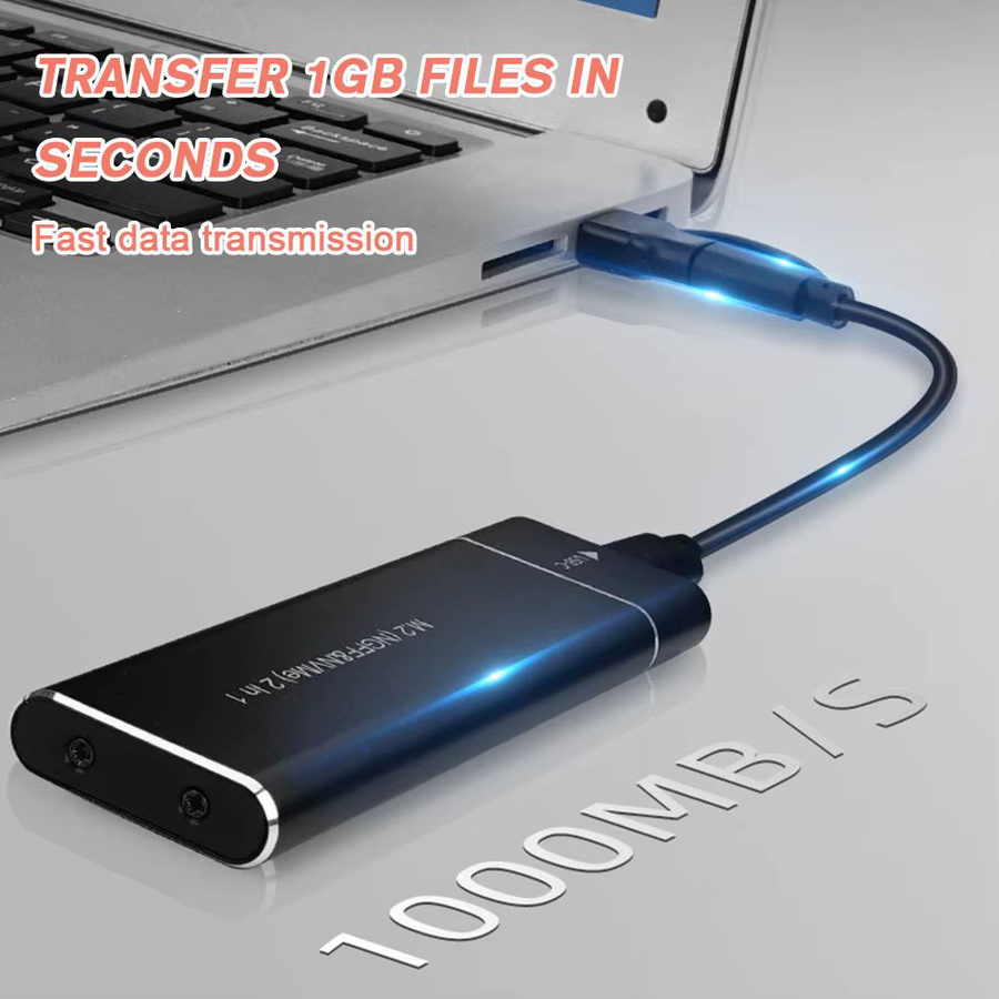 Externes NVMe M.2 SSD Gehäuse mit USB-C 10 Gbit/s, Aluminiumgehäuse für M- und B&M-Key, Farbe: Schwarz - Bild 3