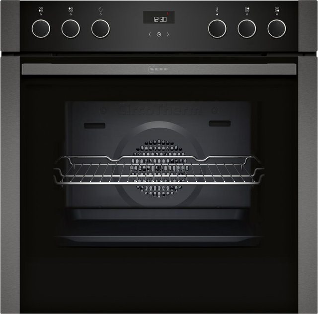 Neff Einbau Elektro-Herd in Grau mit 71 l Volumen, Heißluftgrill, Rapid Preheat und Energieeffizienzklasse A+ - Bild 1