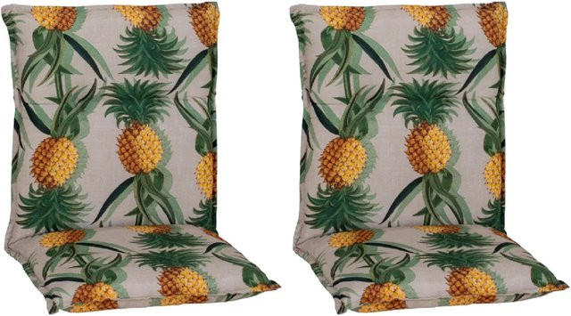 Beo Sitzauflage Niedriglehner Treffelstein 2er-Set mit Ananas Motiv in Hellgrau - Bild 1