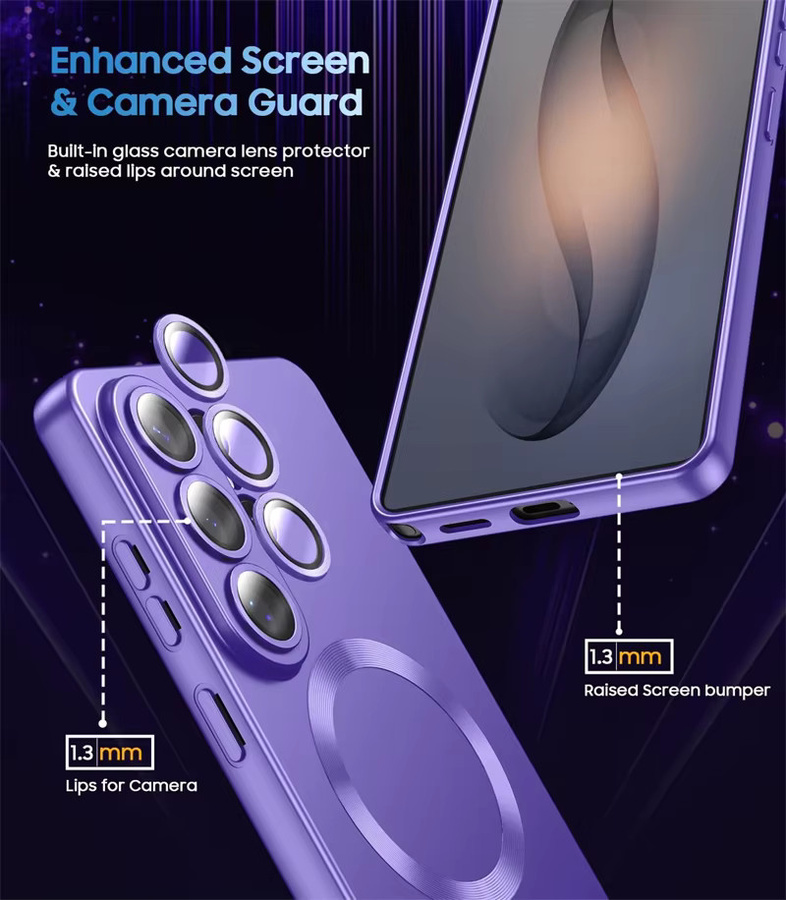 Stoßfeste magnetische TPU Schutzhülle für Samsung Galaxy S26 S25 S24 S23 S22 S21 Ultra Plus mit MagSafe Kompatibilität in Purple von newteneight - Bild 5