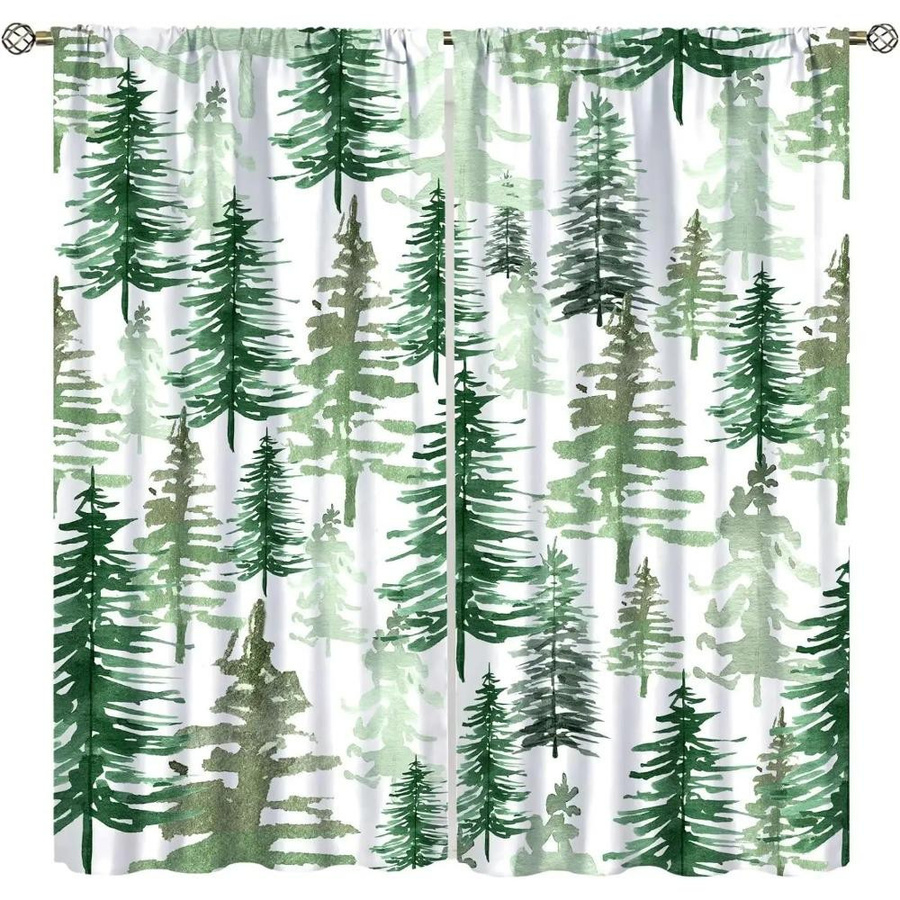 Yiran Furniture Vorhang mit Wildtier-Motiv Bär Hirsch Fuchs Wolf, 2er-Set halbverdunkelnd, Multicolor, Breite: 100 cm, Höhe: 130 cm - Bild 3