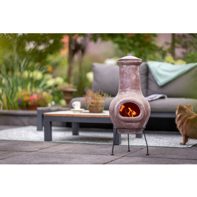 Redfire Gartenkamin Salamanca, zylinderförmig, rotbraun, Durchmesser: 36 cm, Höhe: 85 cm - Bild 2