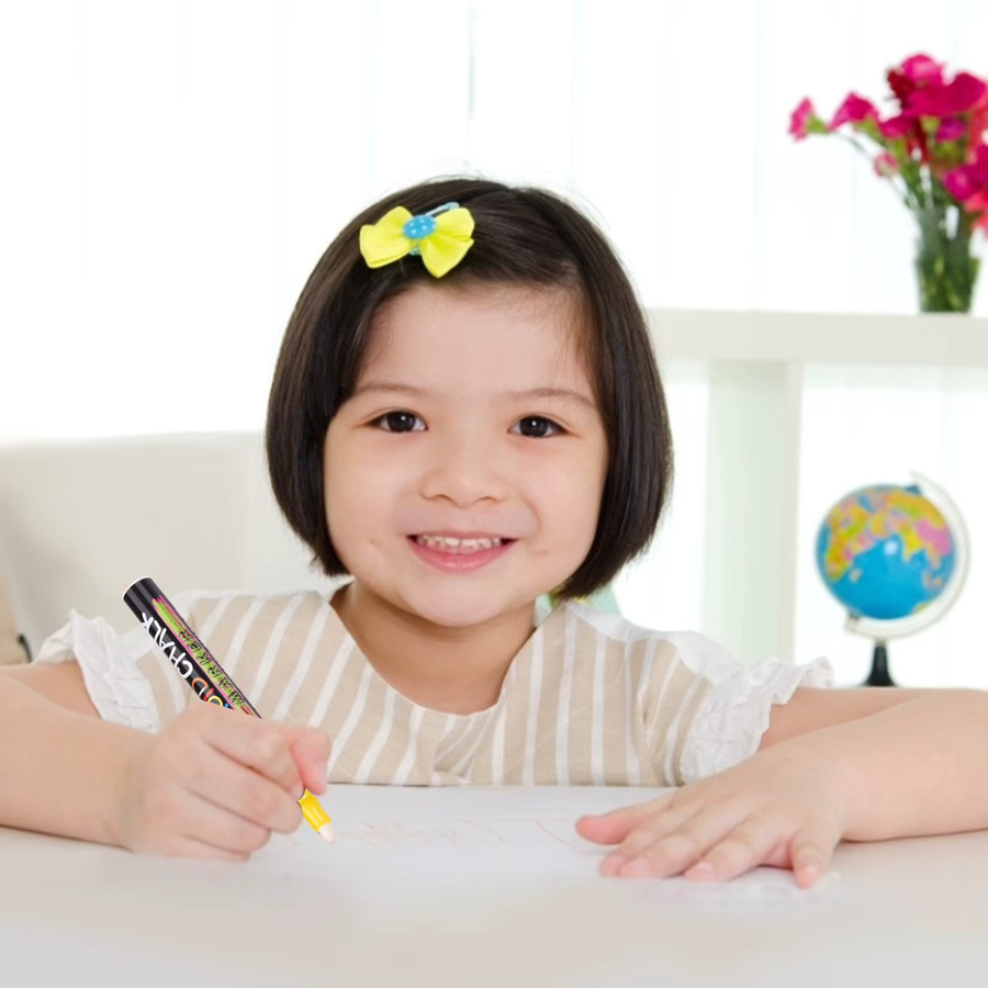 Aibecy Flüssigkreide-Marker mit 12 Farben und 3 mm umkehrbarer Spitze, wasserbasierte Markierungsstifte für Kreidetafeln, ungiftig und schnell trocknend, Multicolor - Bild 5