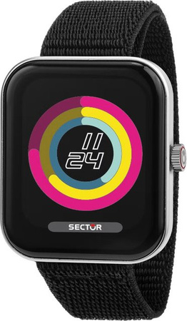 Sector Smartwatch, Edelstahl, 38 mm, Schwarz, Unisex