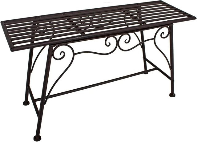 DELUKE Blumenbank RITA Pflanzenständer aus Stahl in Schwarz-Braun, B: 45 cm, T: 27 cm, H: 83 cm - Bild 1