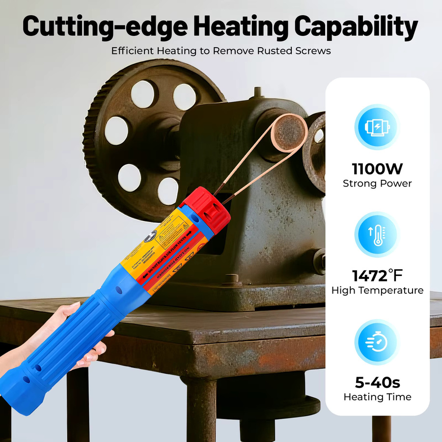 TOOL1SHOoo Mini Flammenloses Induktionsheizgerät 1100W in Blau mit 8 Spulen zur Schraubenentfernung und Reparatur - Bild 2