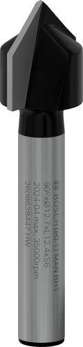 Bosch V-Nutfräser Standard for Wood mit 6 mm Schaft, 90 Grad, Durchmesser: 12,7 mm, Gesamtlänge: 45 mm - Bild 1