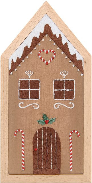 Rico Design Stickpackung Lebkuchenhaus klein vorgezeichnet in Braun aus Baumwolle - Bild 1