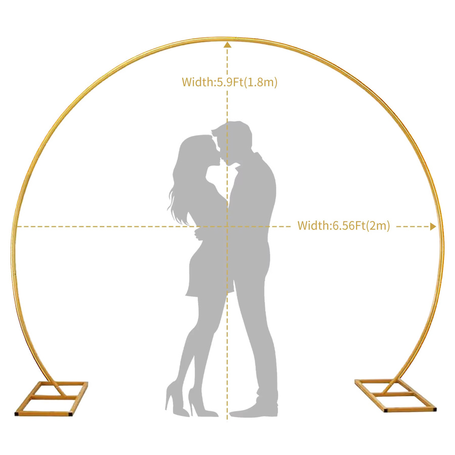HGTUGO Runder Ballonbogen aus Metall in Gold als Kreisständer für Hochzeiten, Geburtstage und Partys, Durchmesser: 2 m - Bild 5