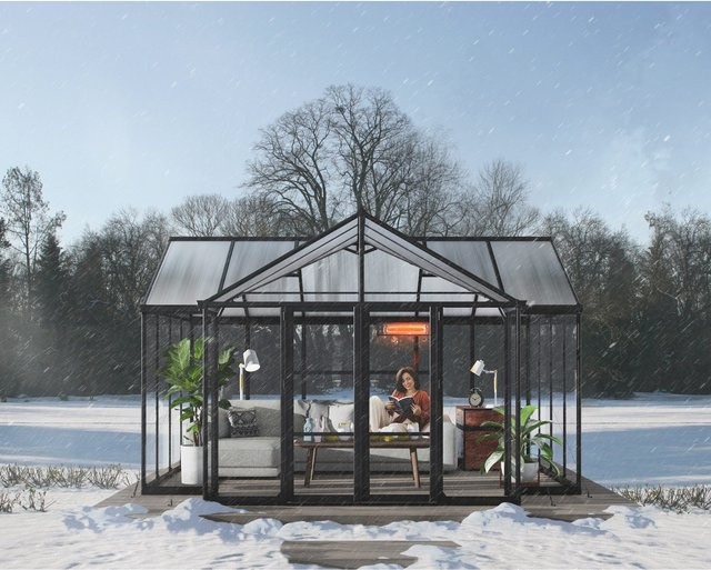 Canopia Triomphe Gardenchalet Gewächshaus in Schwarz mit Fundamentrahmen und Polycarbonat-Verglasung, 16 m² - Bild 3