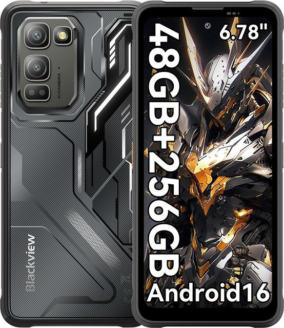 Blackview FORT 5 Robustes Android Smartphone in Schwarz mit 108MP Kamera, Nachtsicht, 6,78 Zoll 120Hz Display, 12GB RAM, 256GB ROM, 5000mAh Akku und NFC - Bild 1
