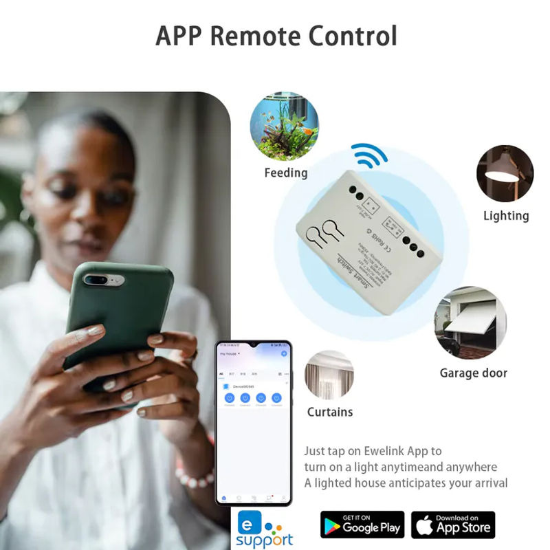 EWELINK 1-Kanal WIFI Smart Switch Relais Hausautomationsmodul in Weiß mit Amazon Alexa Unterstützung und Trockenkontakt - Bild 2