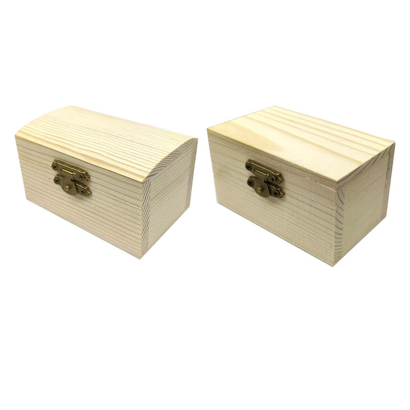 Phenovo Unvollendete Holzkiste als Schmuckvitrine und Bastelbox in Braun und Beige für Hochzeit und Hobbys - Bild 2