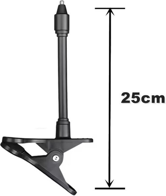 Flexibler Baby Monitor Clip und Webcam-Ständer in Schwarz, lochfreie Klemmhalterung mit 1/4 Zoll Schraube für universelle Kamera-Montage - Bild 1