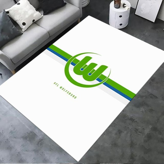 VfL Wolfsburg Teppich von On My Love Home, weiß, rutschfest und waschbar, B/T: 120 x 160 cm - Bild 1