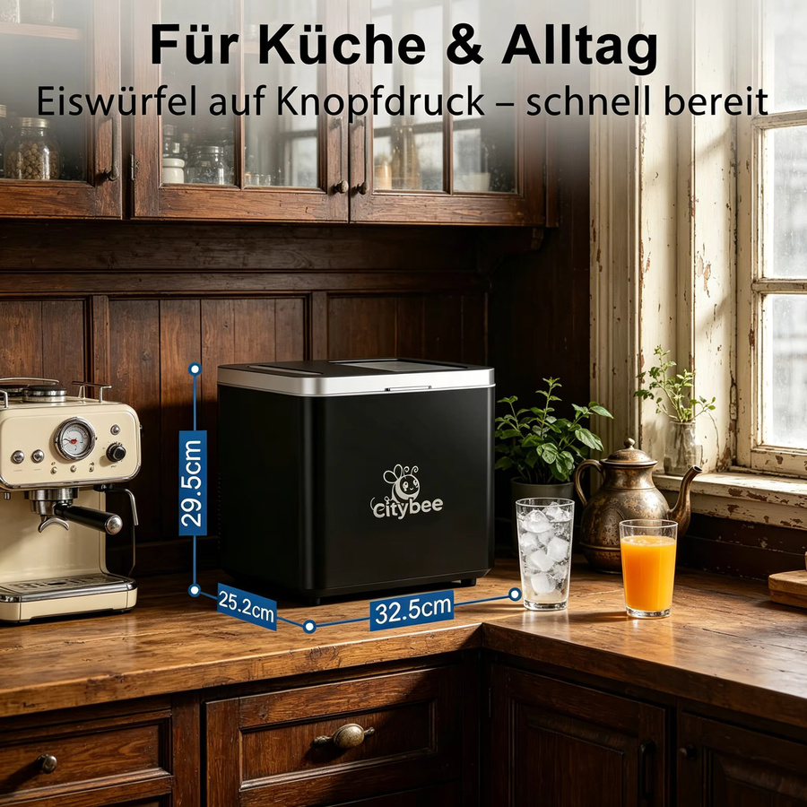 Cliheet Tragbare Eiswürfelmaschine für die Arbeitsplatte, Schwarz - Bild 5