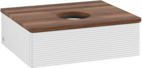 V&B Waschtischunterschrank Antao mit Frontstruktur in Weiß, B/T/H: 60 x 50 x 19 cm - Bild 1
