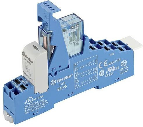 Finder Koppelrelais 48.P6.7.024.1050SPA 24 V/DC 16A 1 Wechsler Blau - Bild 1