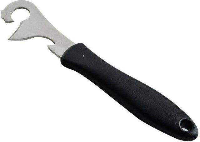 KDS Sedlcany Dosenöffner und Flaschenöffner aus Edelstahl mit schwarzem Griff, Silber/Schwarz, B: 15,5 cm, H: 3,5 cm - Bild 1
