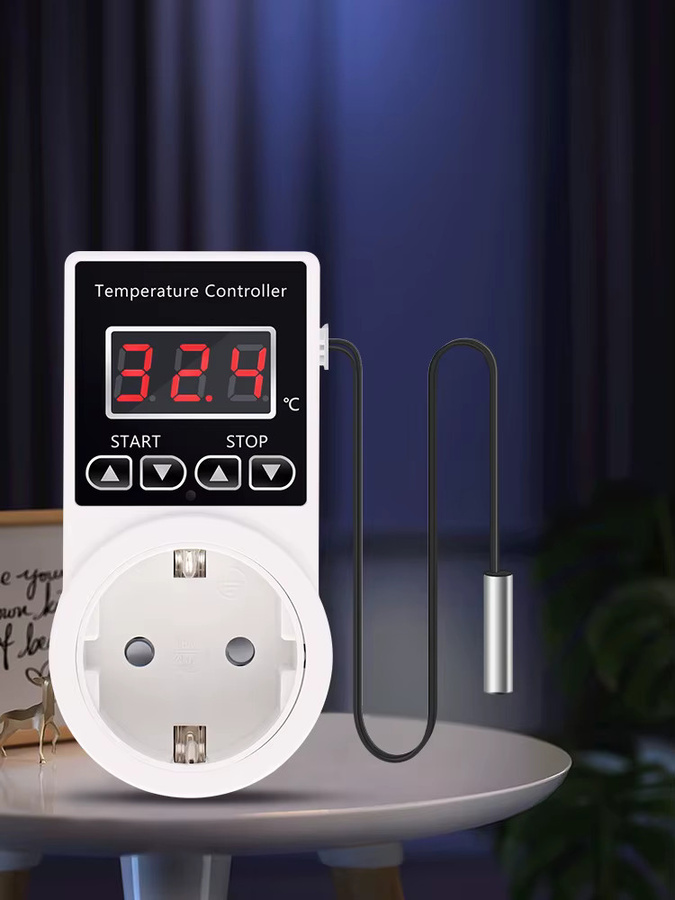 JUANJUAN Digitaler Temperaturregler AL11G-T1 als Steckdose mit NTC-Sensor in Weiß - Bild 3