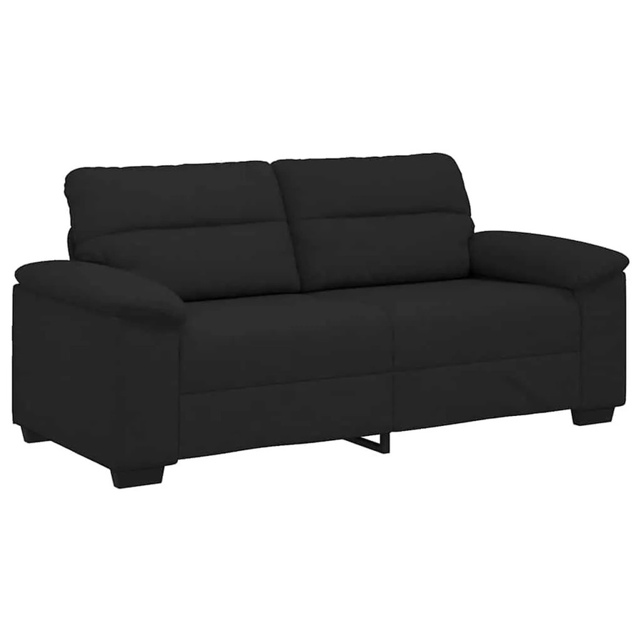 vidaXL 2-Sitzer-Sofa Schwarz Modern mit Stoffbezug und Schaumstoffpolsterung - Bild 2