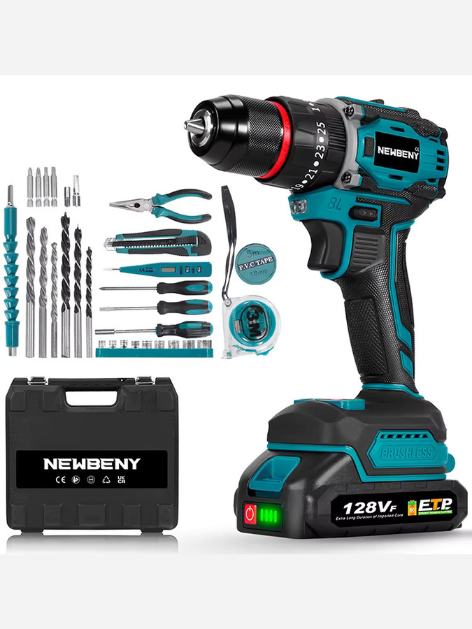 NEWBENY 3in1 Bürstenloser Akkuschrauber mit 80N.M Drehmoment für Makita 18V Akku - Bild 6
