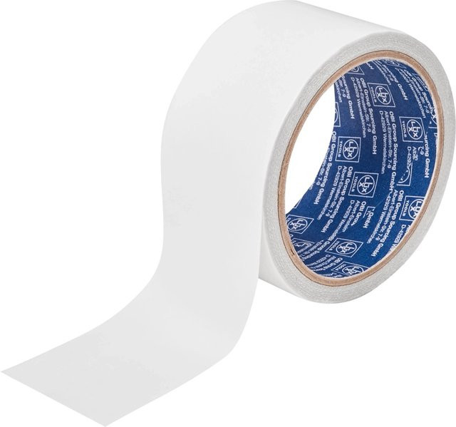 LUX-TOOLS Bodenverlegeband weiß, beidseitig klebend, Breite: 5 cm, Länge: 5 m - Bild 1