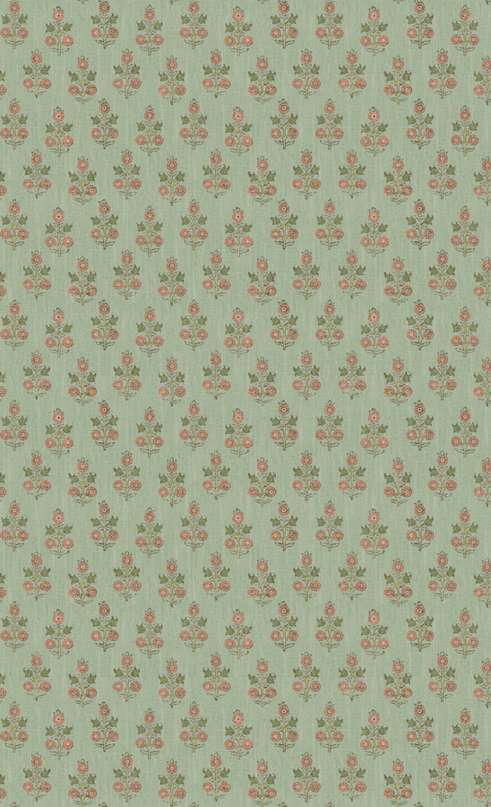 GP & J Baker Tapete Poppy Sprig Floral Botanical in Aqua/Blush Multicolour Vlies-Tapete - Bild 1