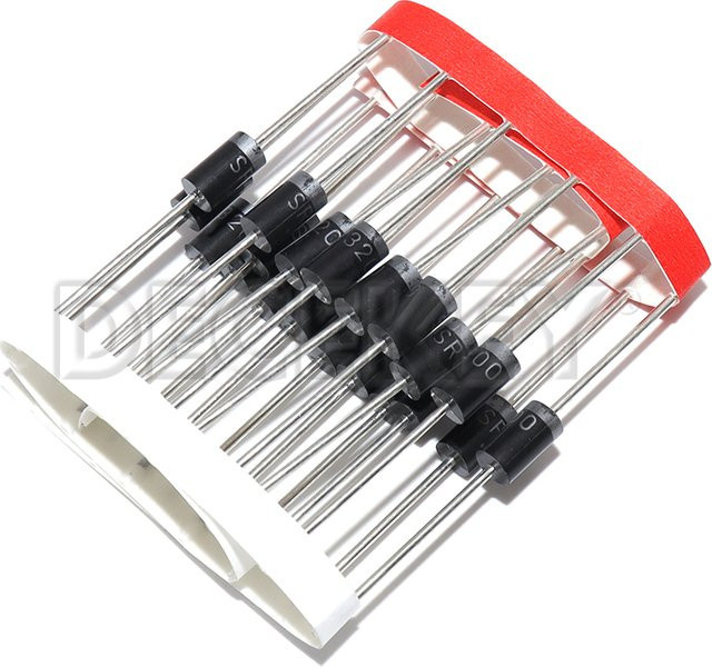 20 Stück DECEKEY Schottky-Dioden SR3100 SB3100 MBR3100 SR5100 SR5200 SR2100 SR2200 SR3200 SR560 SB560 SR240 SR260 SR540 DO-15 27 Schwarz - Bild 1