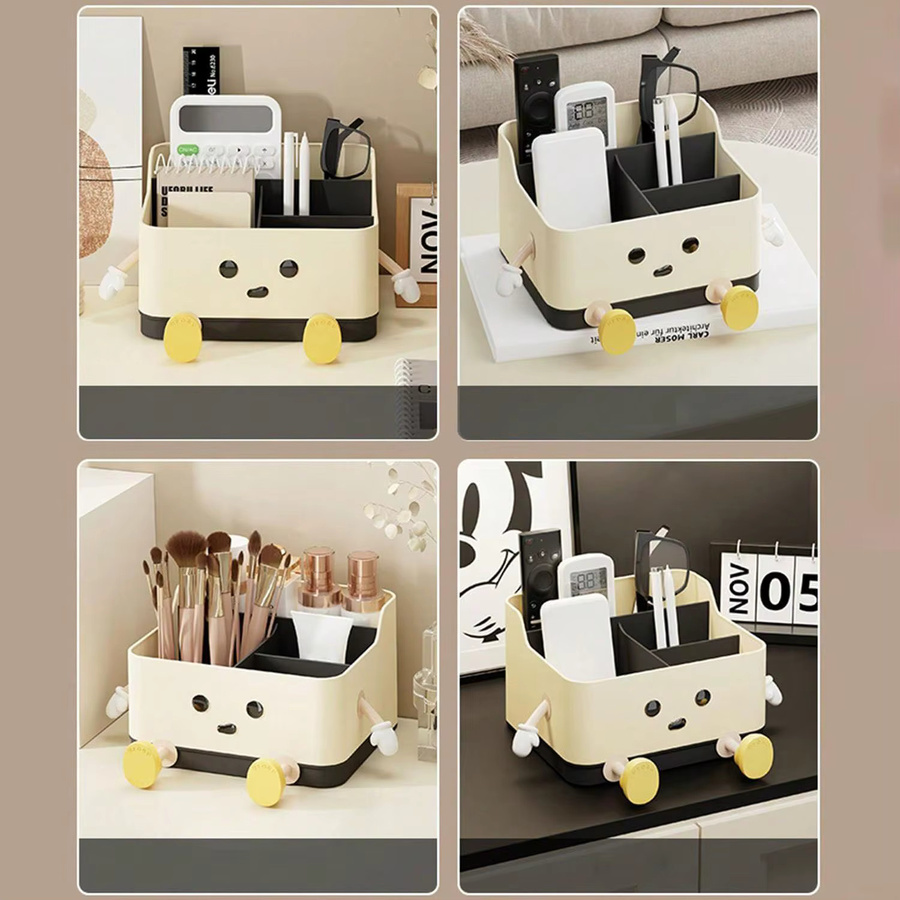 Multifunktionale Desktop-Aufbewahrungsbox aus Kunststoff als Kosmetik-Organisationsregal und Präsentationsbox inklusive Aufkleber - Bild 3