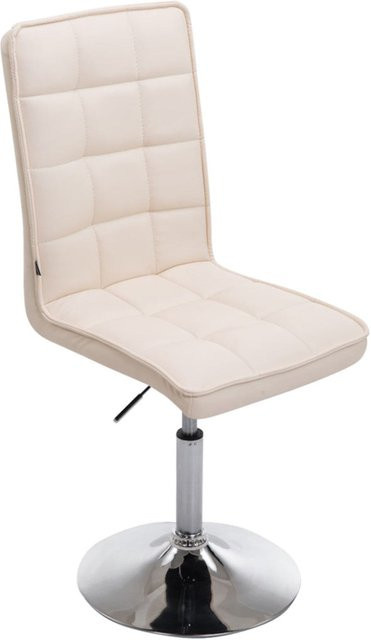TPFLiving Esszimmerstuhl Peko-Two in Beige mit Kunstleder, Stoff und Metallgestell in Chromoptik, 360 Grad drehbar, gesteppt, B/T/H: 56 x 40 x 90 cm - Bild 1