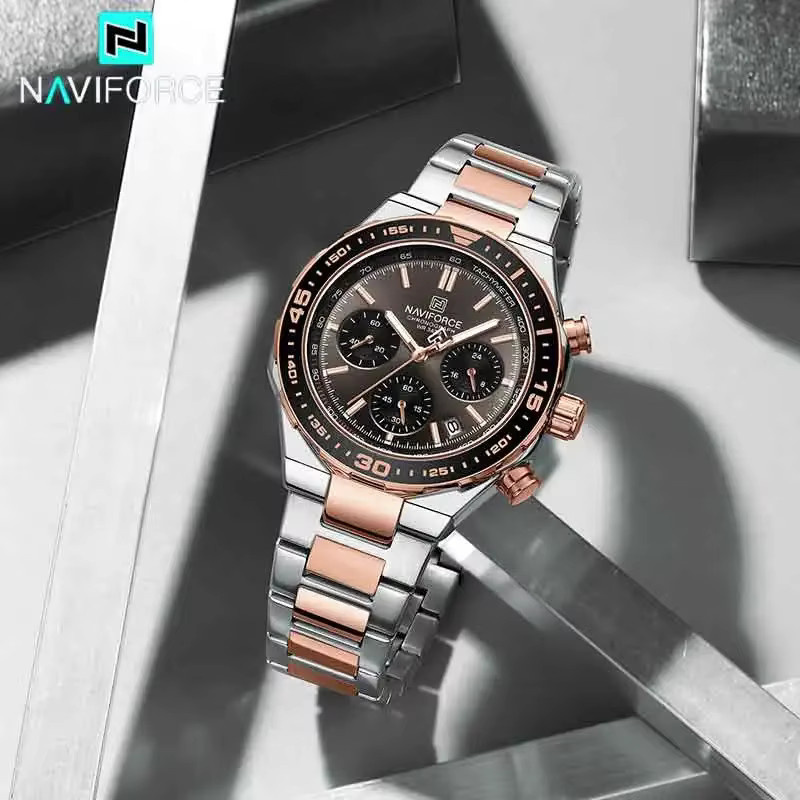 NAVIFORCE Chronograph, Quarz, Edelstahl, Schwarz, Herren - Bild 2