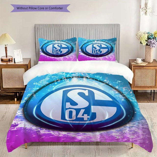 Manus Home FC Schalke 04 Bettwäsche Set mit Bettbezug und 2 Kissenbezügen, Blau, B/H: 220 x 240 cm - Bild 1