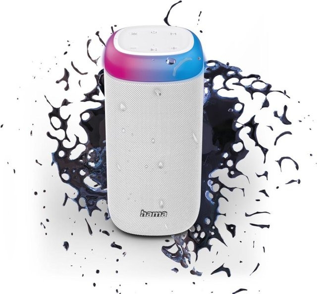 Hama Shine 2.0 Bluetooth Lautsprecher mit LED, 30W, spritzwassergeschützt und Freisprechfunktion, Weiß - Bild 1