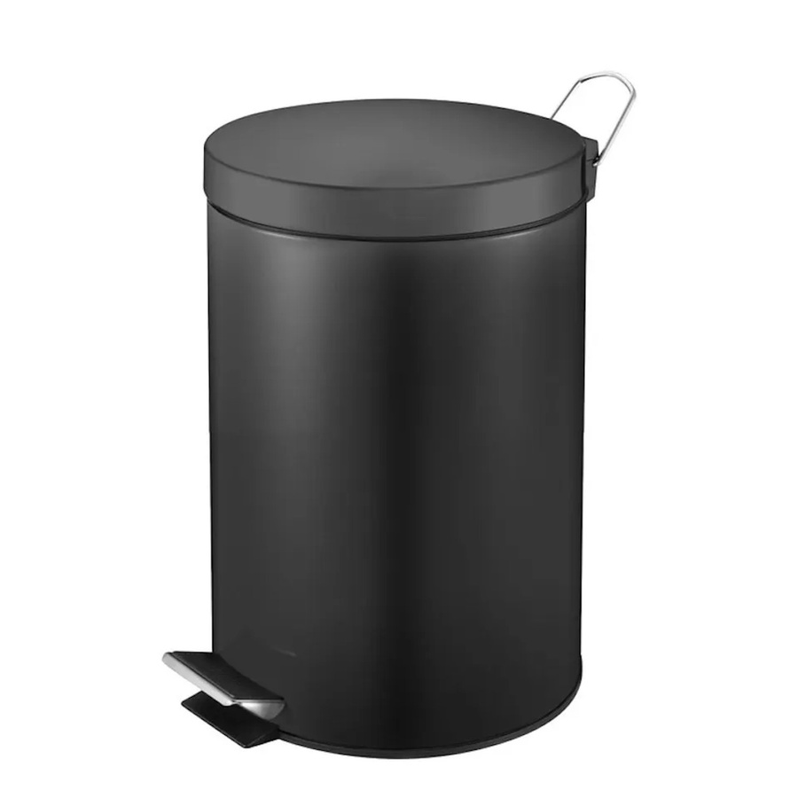 PROREGAL Runder Tretabfallsammler mit herausnehmbarem Kunststoff-Inneneimer, Schwarz, Höhe: 44,5 cm, 20 Liter - Bild 2