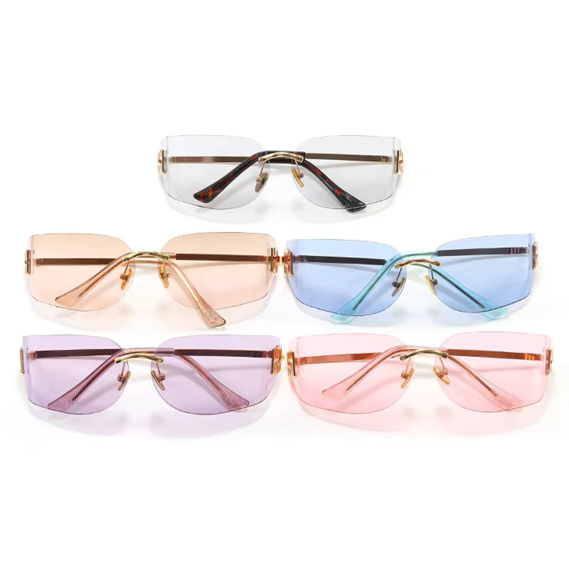GLTRENDY Sonnenbrille randlos, Metall, Damen - Bild 3
