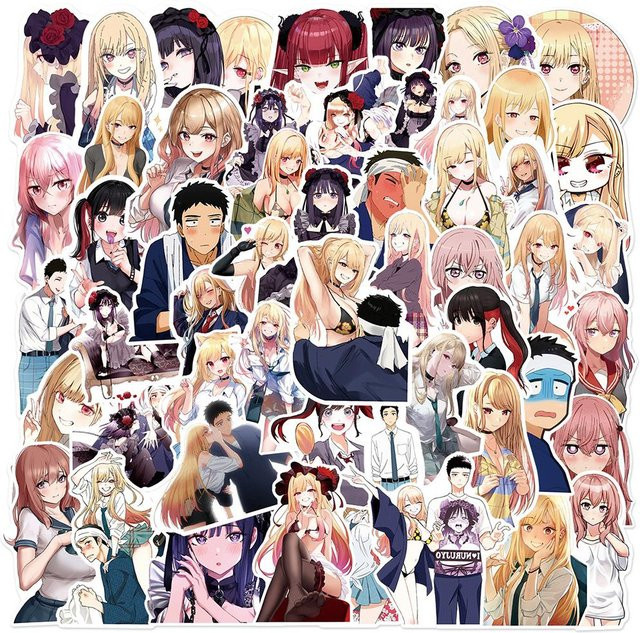 Anime My Dress Up Darling Kitagawa Marin Cartoon Aufkleber Set für Scrapbook und Handy in Multicolour - Bild 1