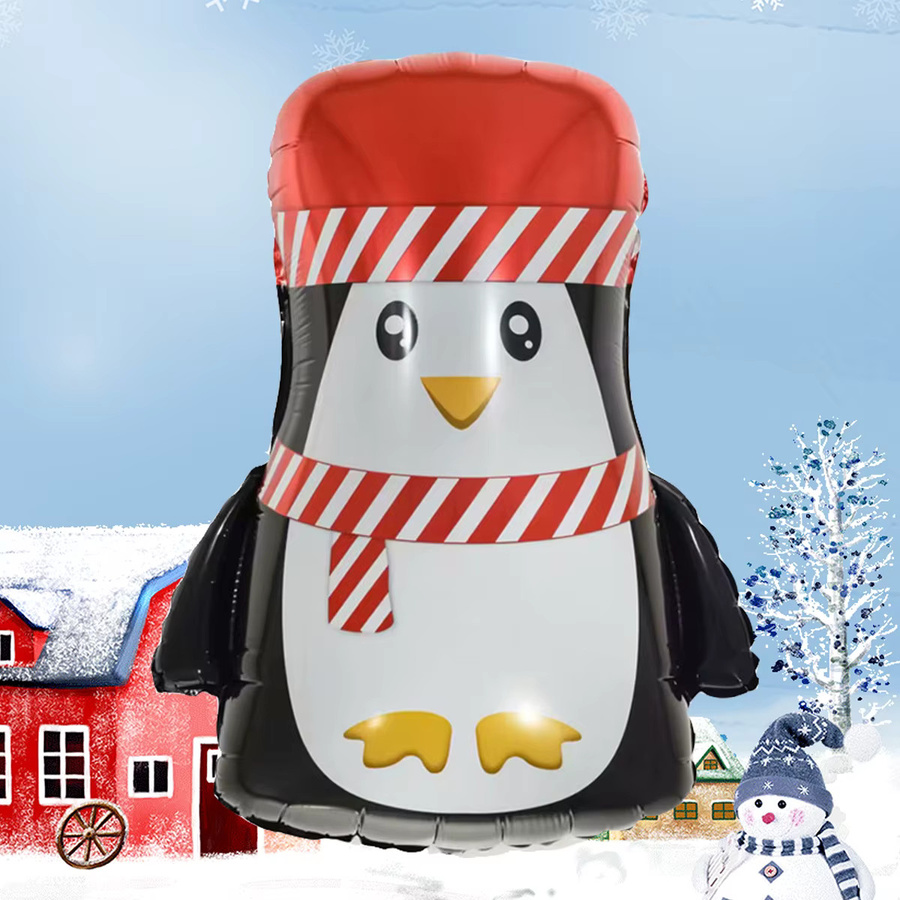 3er-Set Pinguin-Folienballons in Mehrfarbig für deine Weihnachtsdekoration und Party-Accessoires - Bild 4