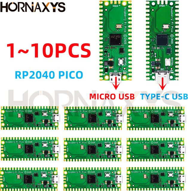 10er Set Raspberry Pi Pico Mikrocomputer mit RP2040 Dual-Core Prozessor und 264 KB ARM Cortex-M0+ in Grün - Bild 1