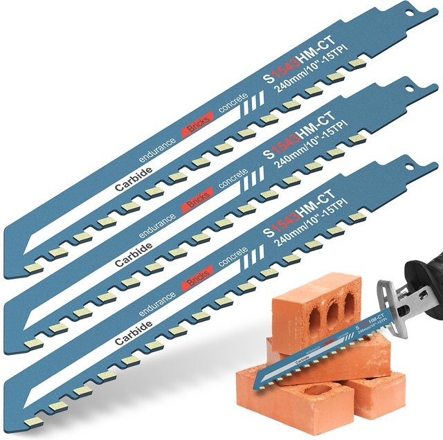 Toorise 10-Zoll-Säbelsägeblatt mit Wolframkarbidzähnen zum Schneiden von Metall, Holz, Mauerwerk und Beton - Bild 1