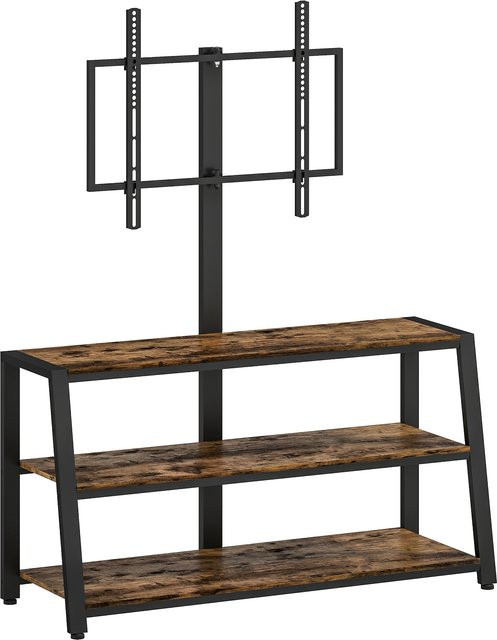 HOMCOM TV-Möbel im Industrial-Design mit drehbarer Halterung für Fernseher von 81,3–177,8 cm, Braun, B/T/H: 108 x 41 x 135 cm - Bild 1