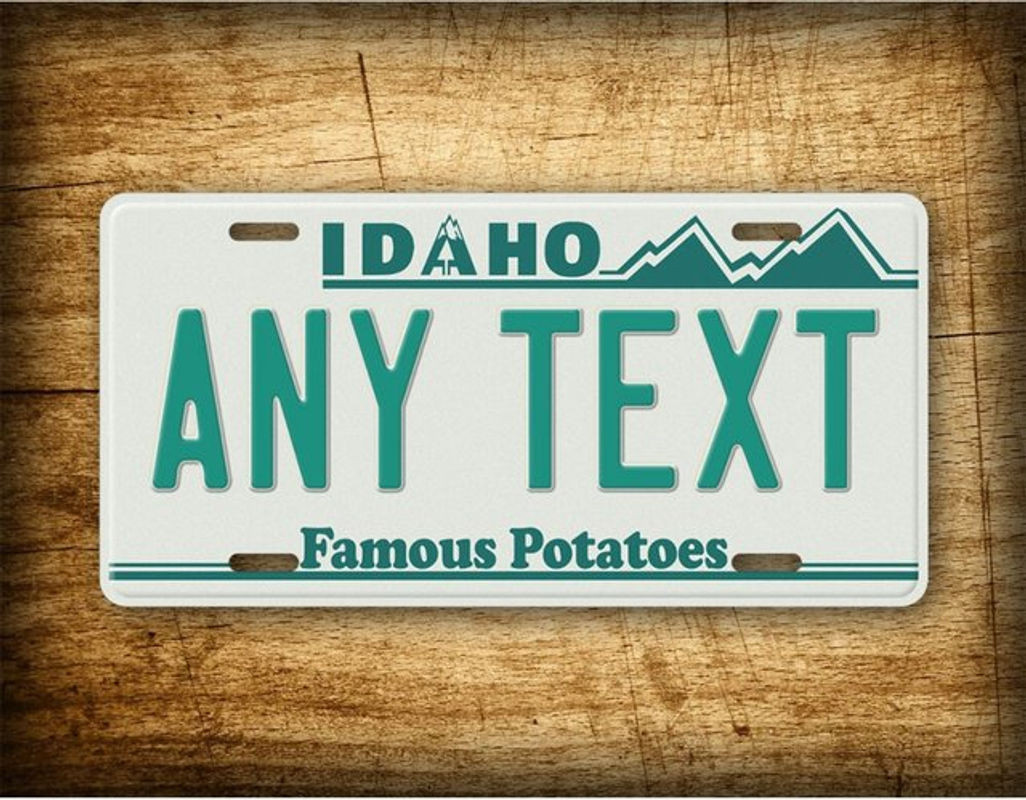 Personalisiertes Vintage-Dekorationsetikett CIFBUY mit Idaho-Motiv 1985-1997 in Schwarz-Weiß, rechteckig und hängend - Bild 1