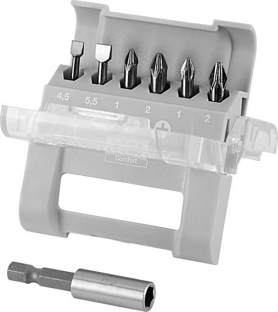 LUX-TOOLS Bitbox Torsion 7-teiliges Schraubendreher-Bit-Set aus Stahl in Grau - Bild 1
