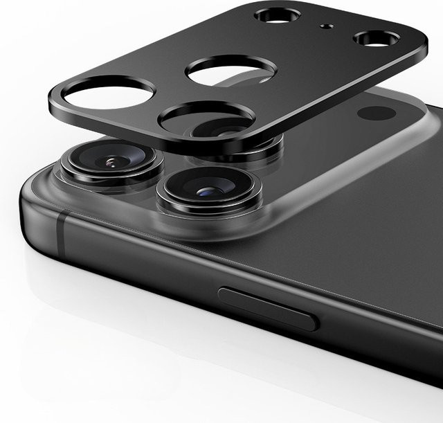 HD Aluminium Metallring Rückkamera-Schutzfolie für Apple iPhone 17 Air Pro Max in Schwarz - Bild 1