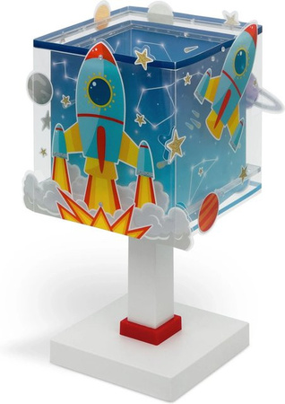 Dalber LED Raketen-Tischlampe als Nachtlicht für Kinder in Blau und Transparent