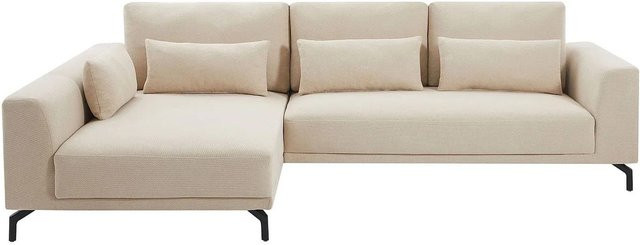 Vente-unique Sofa Tilania in Beige mit L-Form und Metallrahmen, Breite: 280 cm - Bild 1