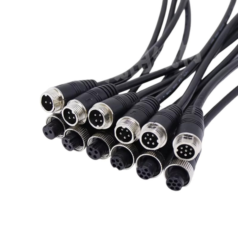 DIVEDEER GX12 Luftfahrtstecker Verlängerungskabel als Stecker-zu-Buchse Verbindungskabel für Sensoranschlüsse in Schwarz - Bild 3